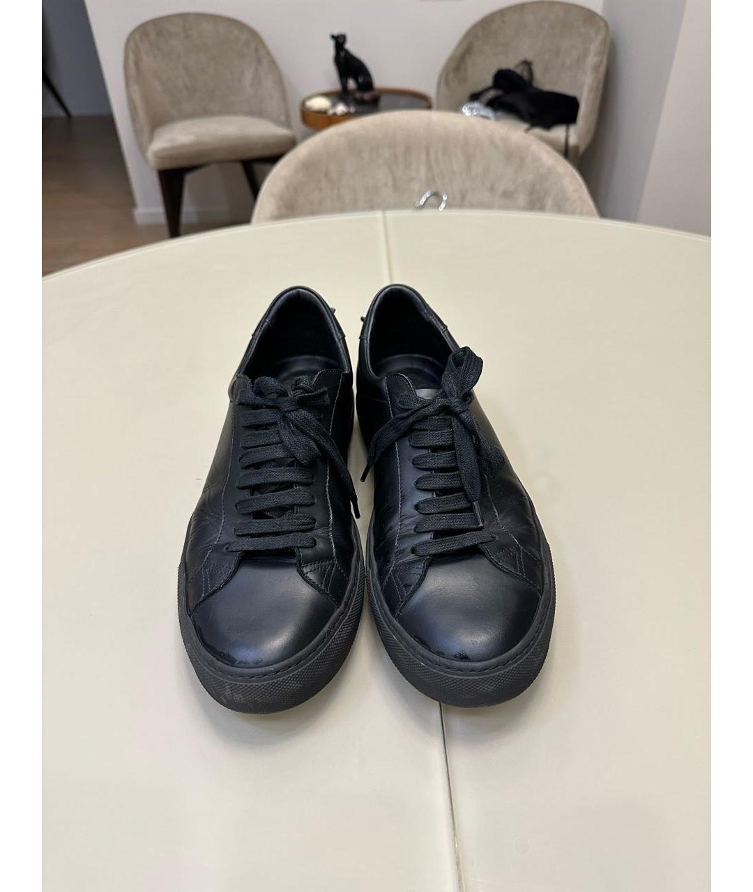 GIVENCHY Черные кожаные низкие кроссовки / кеды, фото 2