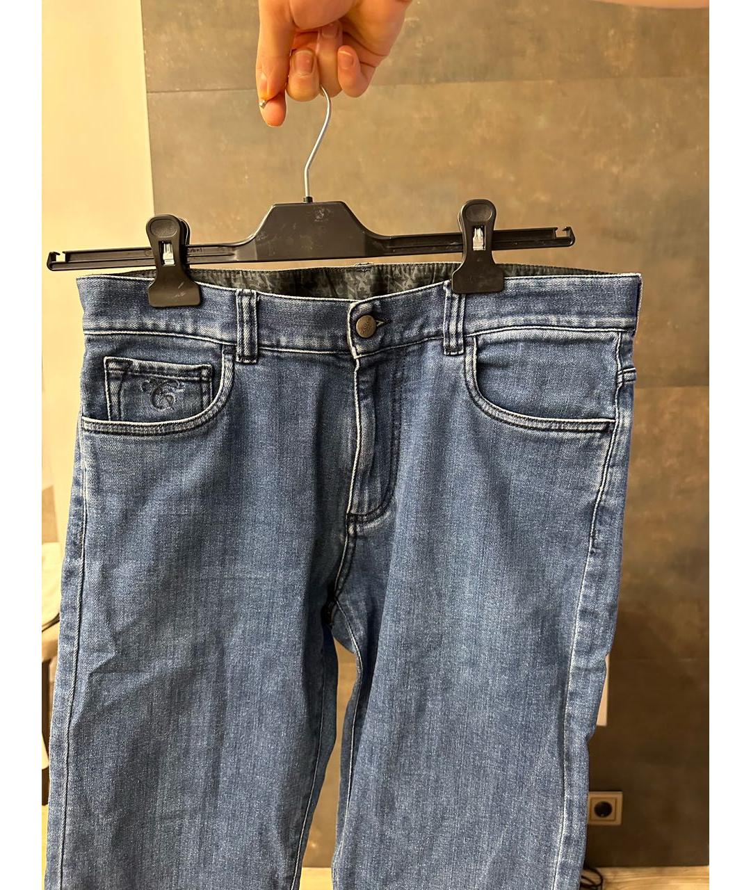 CANALI Бирюзовые хлопко-кашемировые джинсы скинни, фото 3
