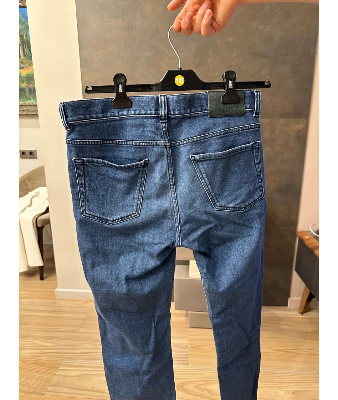 CANALI Бирюзовые хлопко-кашемировые джинсы скинни, фото 2