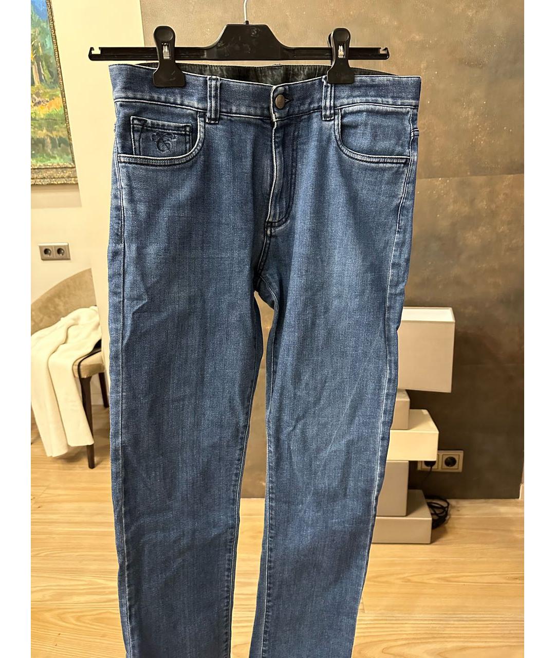CANALI Бирюзовые хлопко-кашемировые джинсы скинни, фото 5
