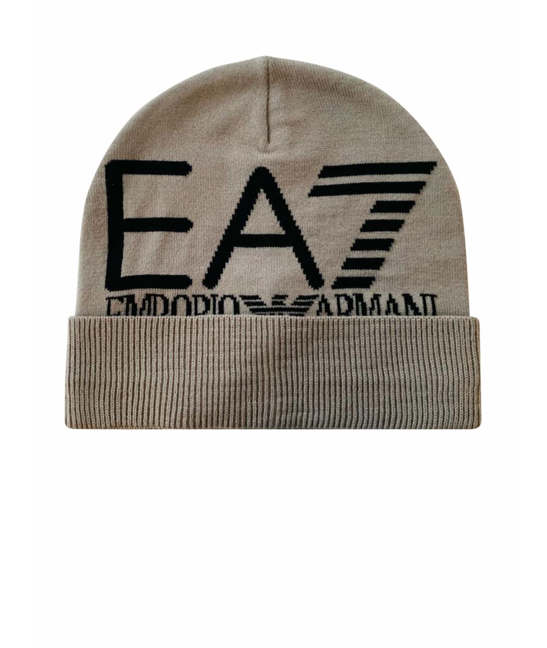 EMPORIO ARMANI Бежевая шапка, фото 1