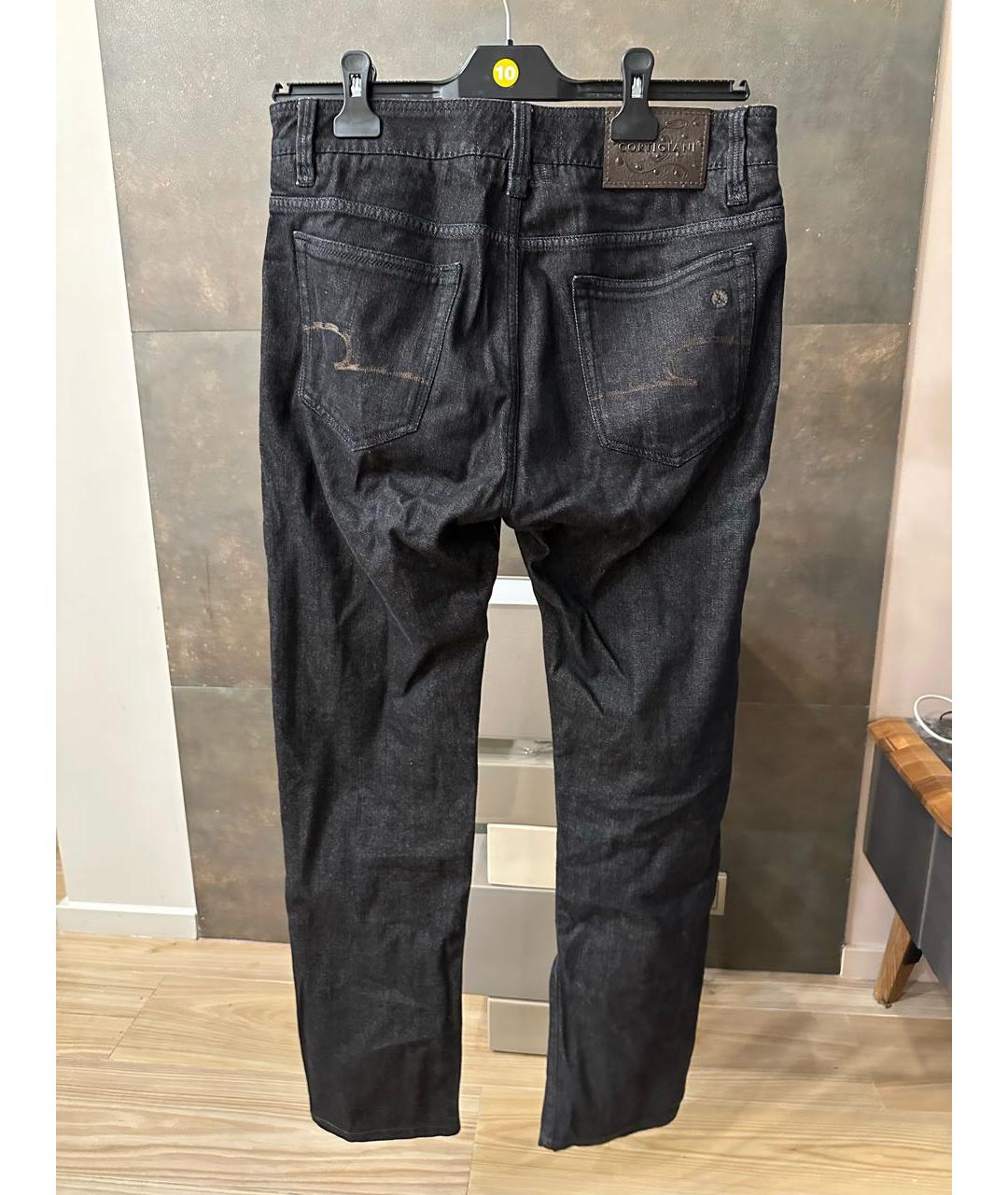 CORTIGIANI Черные прямые джинсы, фото 2