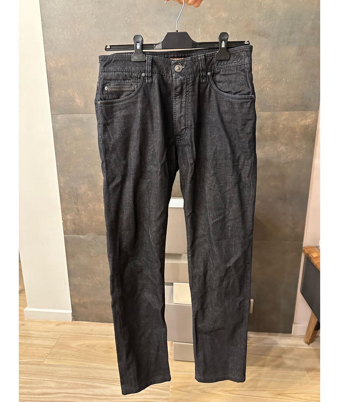 CORTIGIANI Черные прямые джинсы, фото 5