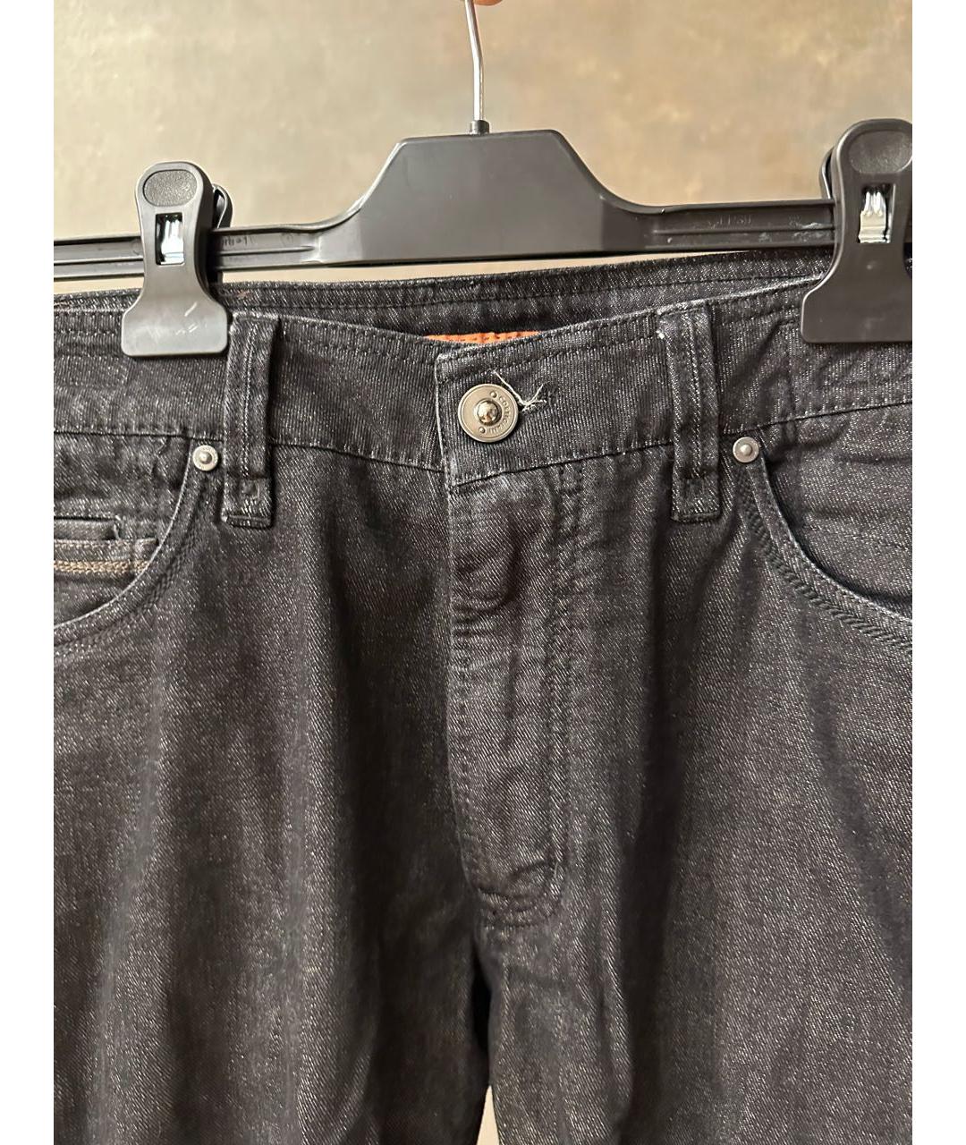 CORTIGIANI Черные прямые джинсы, фото 4
