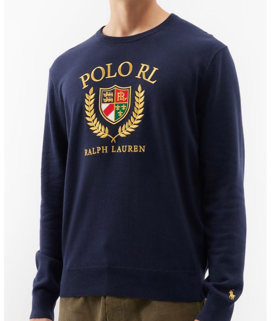 POLO RALPH LAUREN Темно-синий хлопковый джемпер / свитер, фото 2