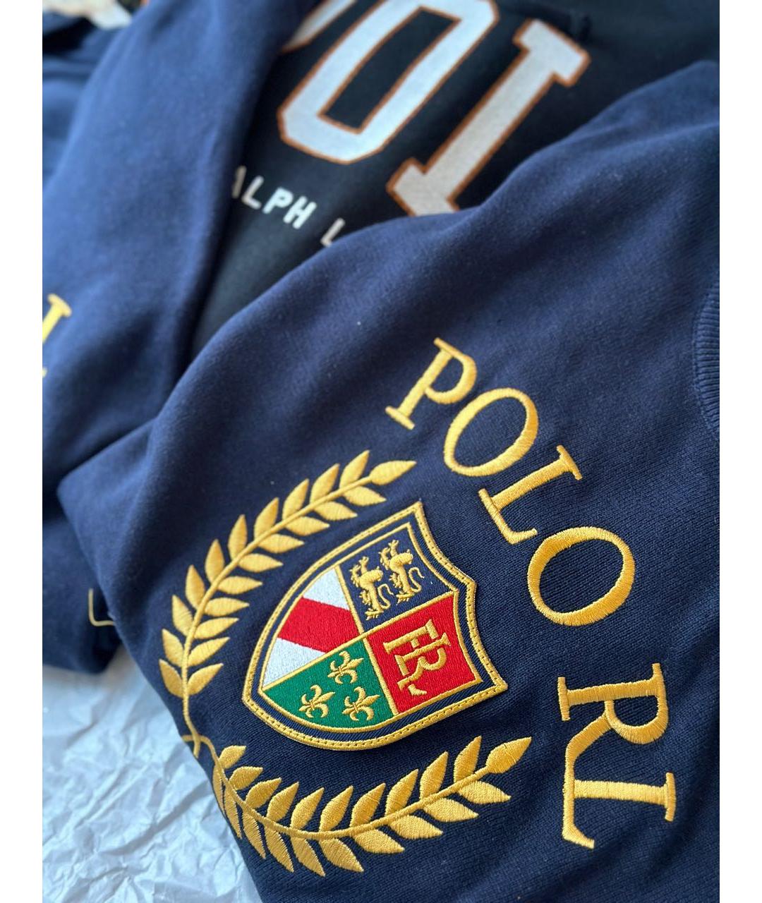 POLO RALPH LAUREN Темно-синий хлопковый джемпер / свитер, фото 5