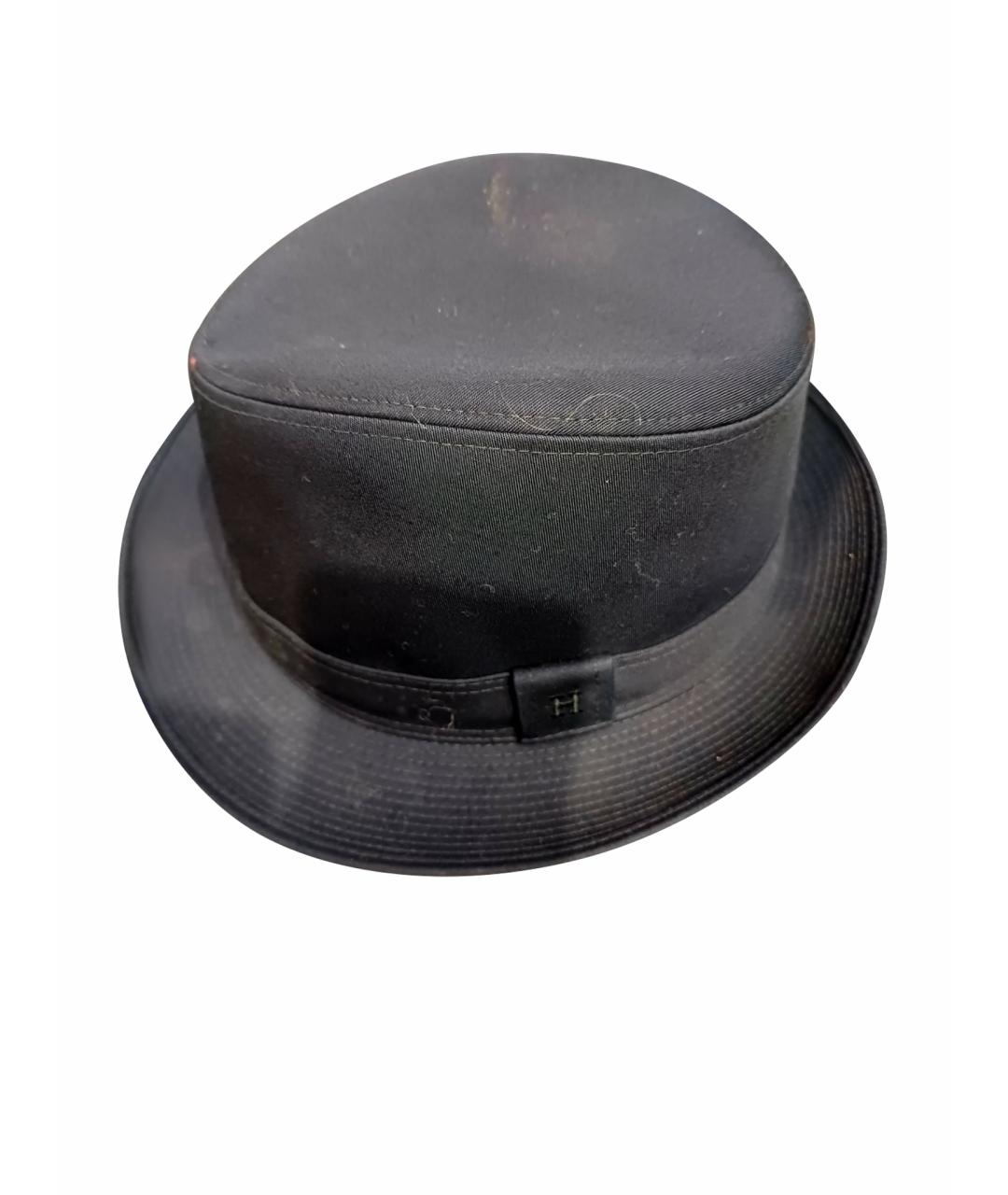HERMES PRE-OWNED Темно-синяя льняная шляпа, фото 1