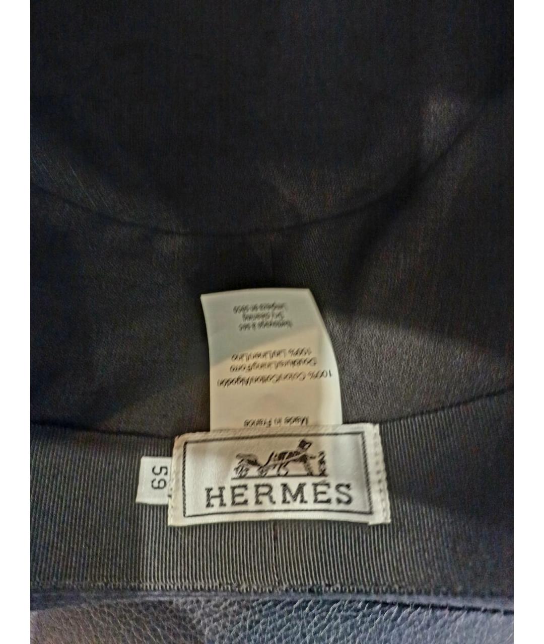 HERMES PRE-OWNED Темно-синяя льняная шляпа, фото 2