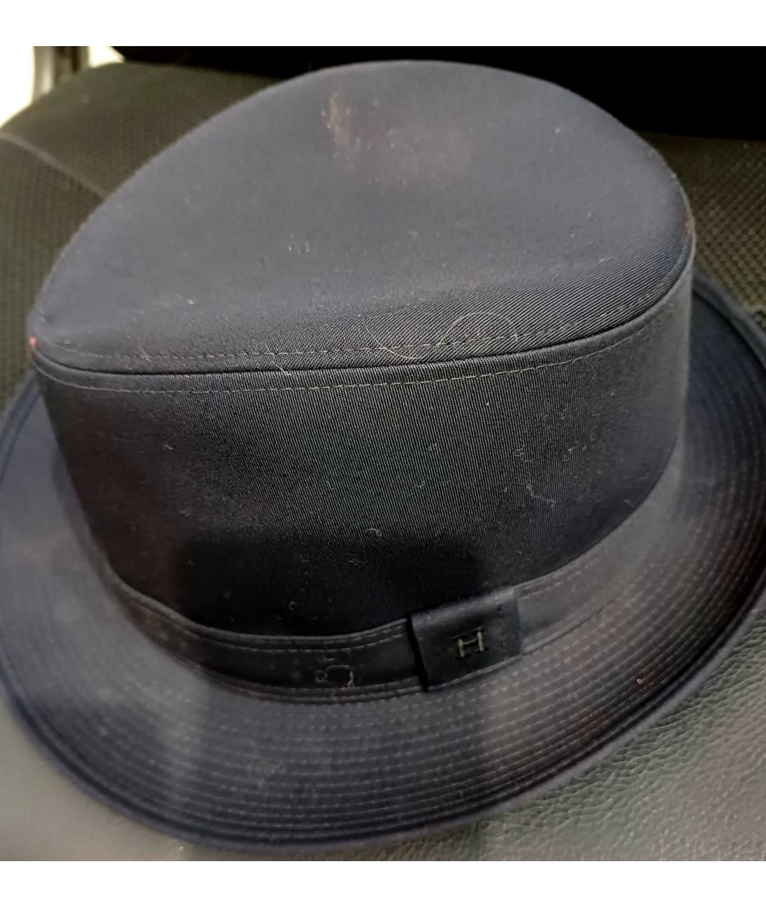 HERMES PRE-OWNED Темно-синяя льняная шляпа, фото 3