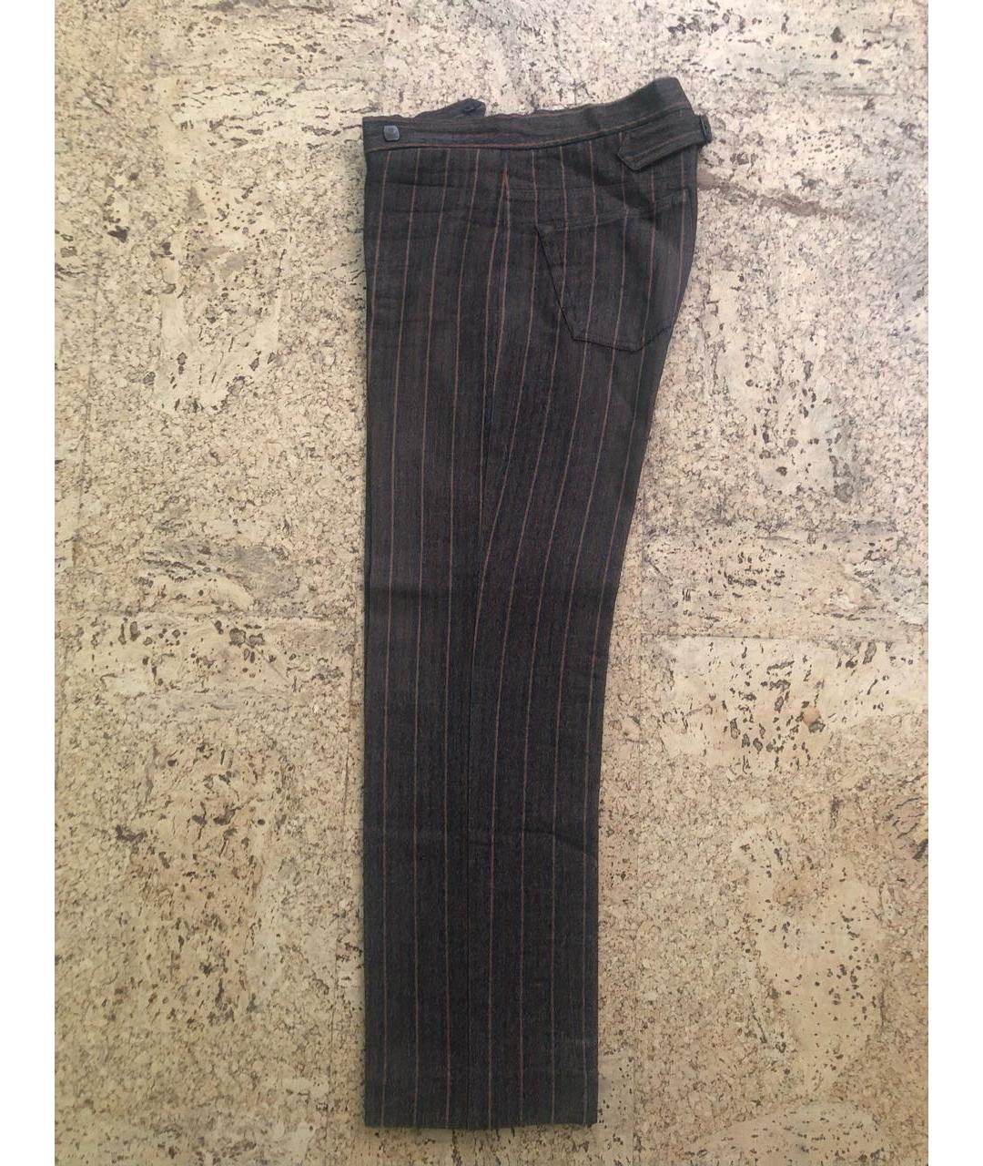 VERSACE JEANS COUTURE Коричневые шерстяные повседневные брюки, фото 8