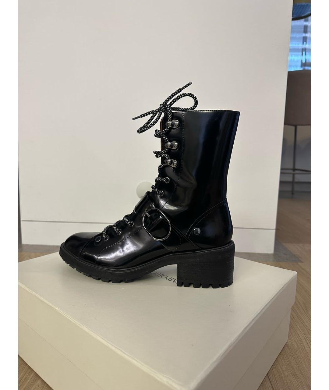 EMPORIO ARMANI Черные ботинки из лакированной кожи, фото 9