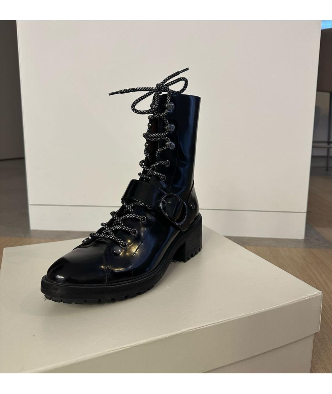 EMPORIO ARMANI Черные ботинки из лакированной кожи, фото 5