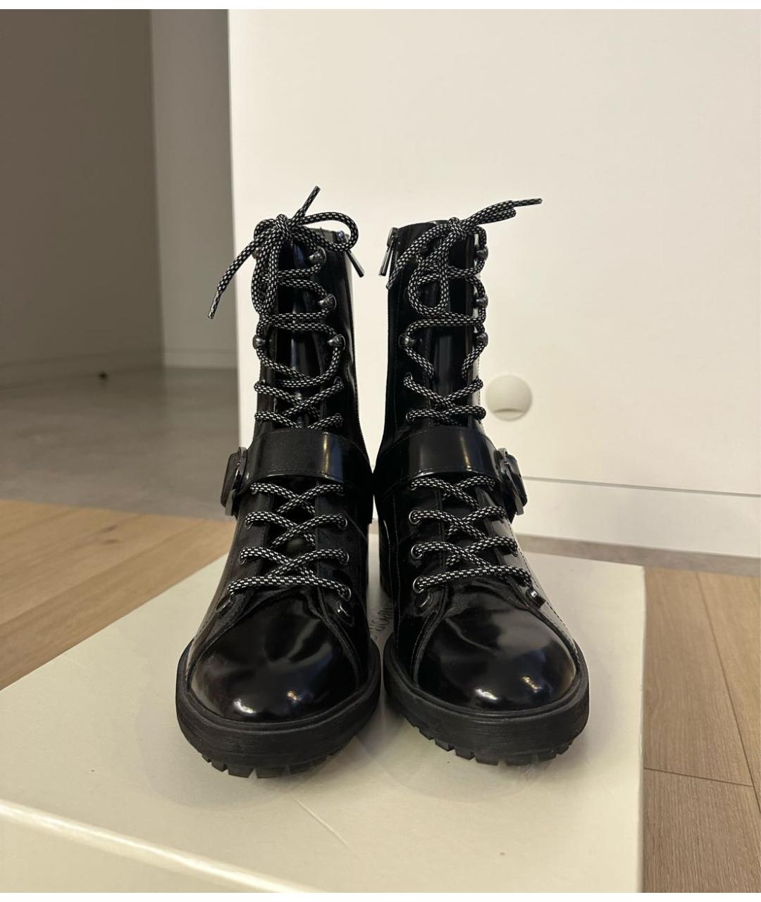 EMPORIO ARMANI Черные ботинки из лакированной кожи, фото 2