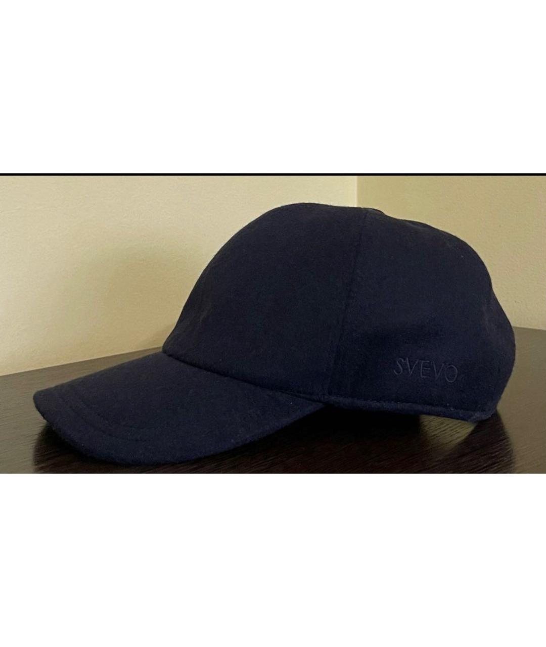 SVEVO Темно-синяя кашемировая кепка/бейсболка, фото 2