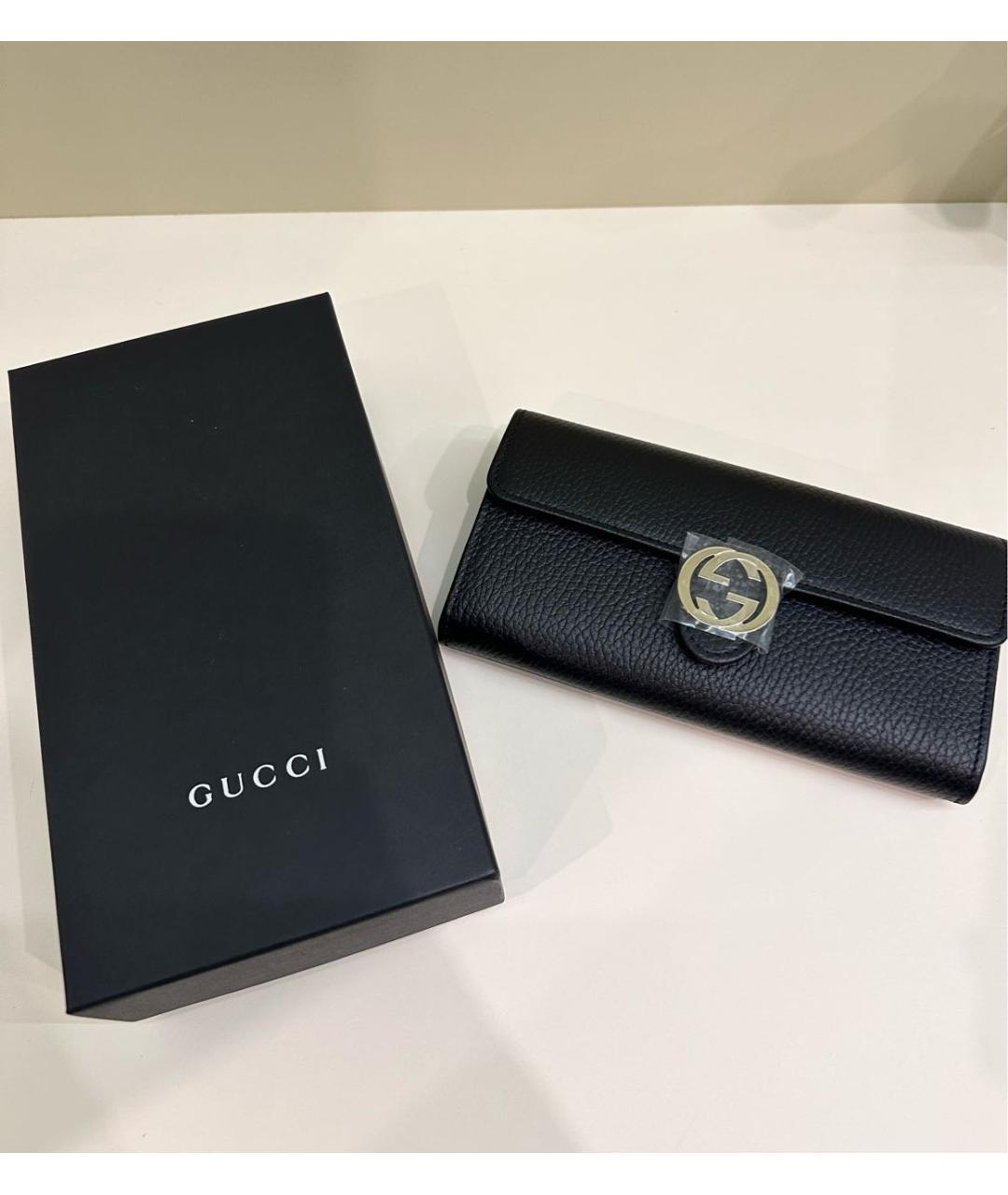 GUCCI Черный кожаный кошелек, фото 4