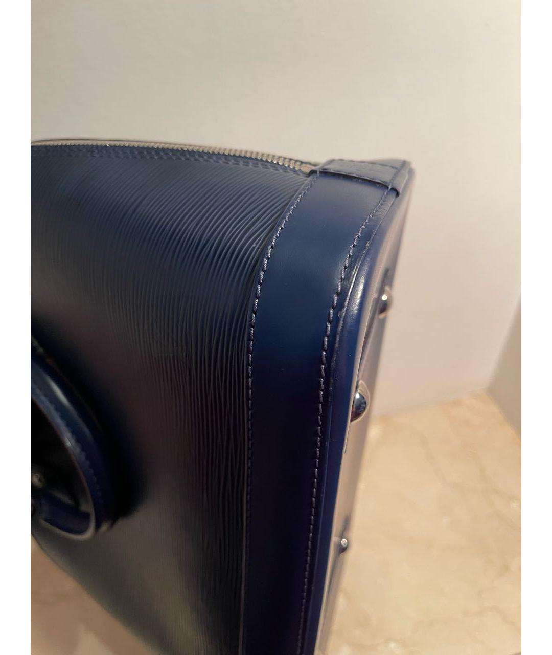 LOUIS VUITTON PRE-OWNED Темно-синяя кожаная сумка с короткими ручками, фото 6