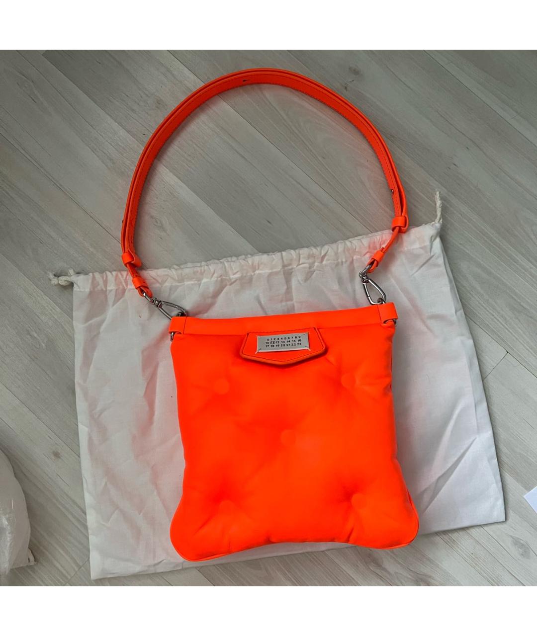 MAISON MARGIELA Оранжевая кожаная сумка на плечо, фото 7