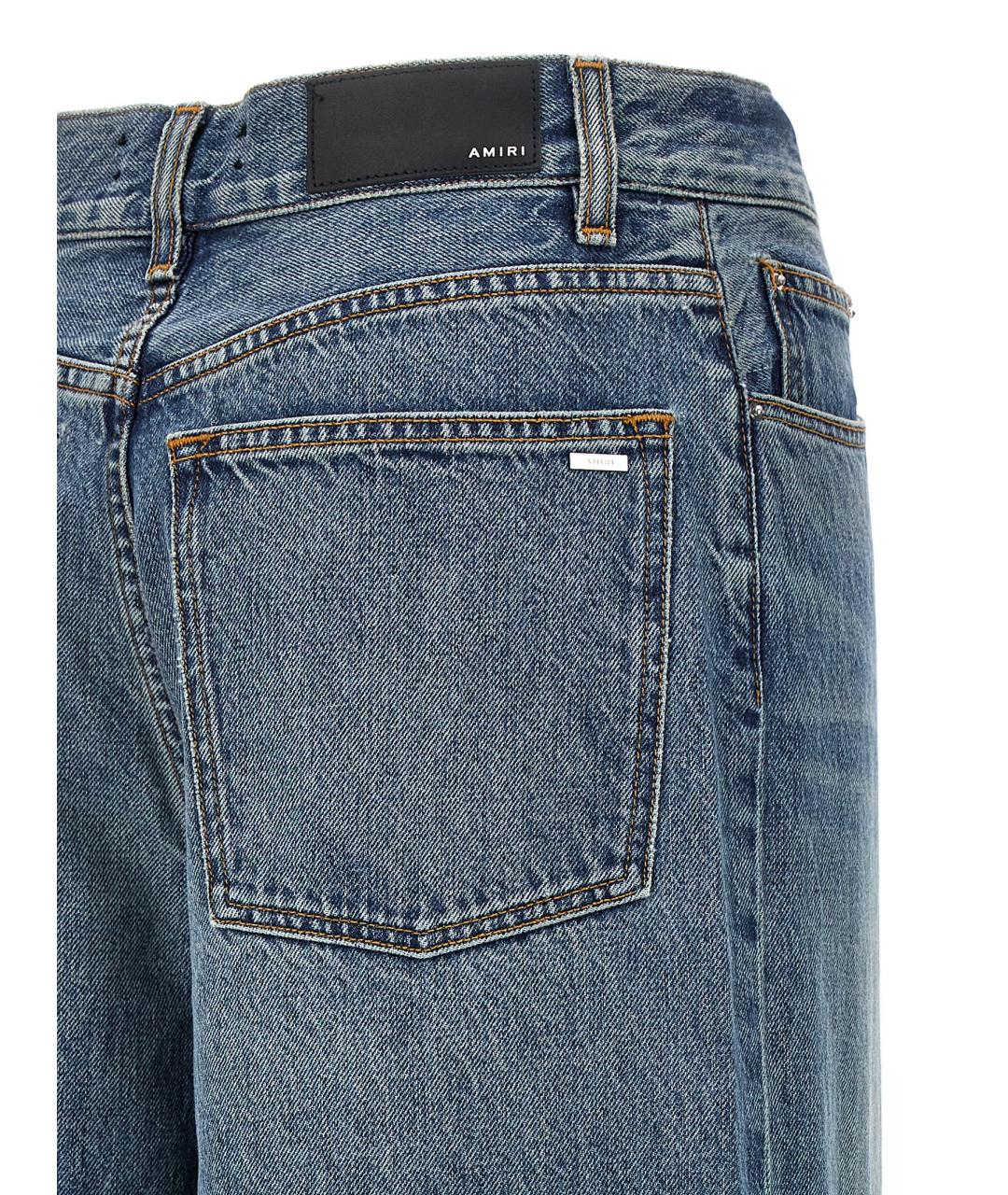 AMIRI Синие хлопковые прямые джинсы, фото 4