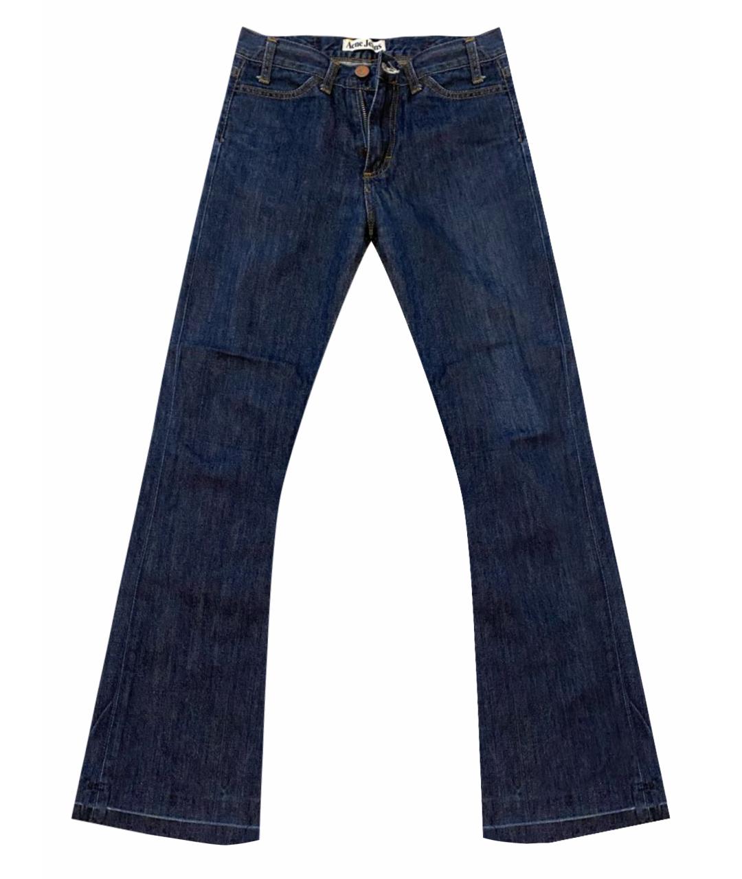 ACNE STUDIOS Темно-синие хлопковые джинсы клеш, фото 1