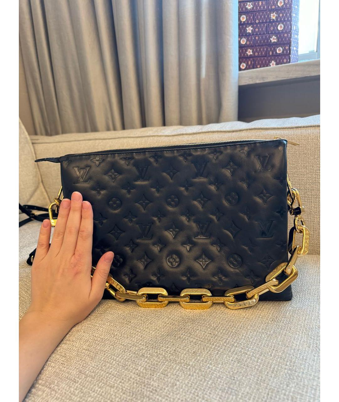 LOUIS VUITTON PRE-OWNED Черная кожаная сумка через плечо, фото 3