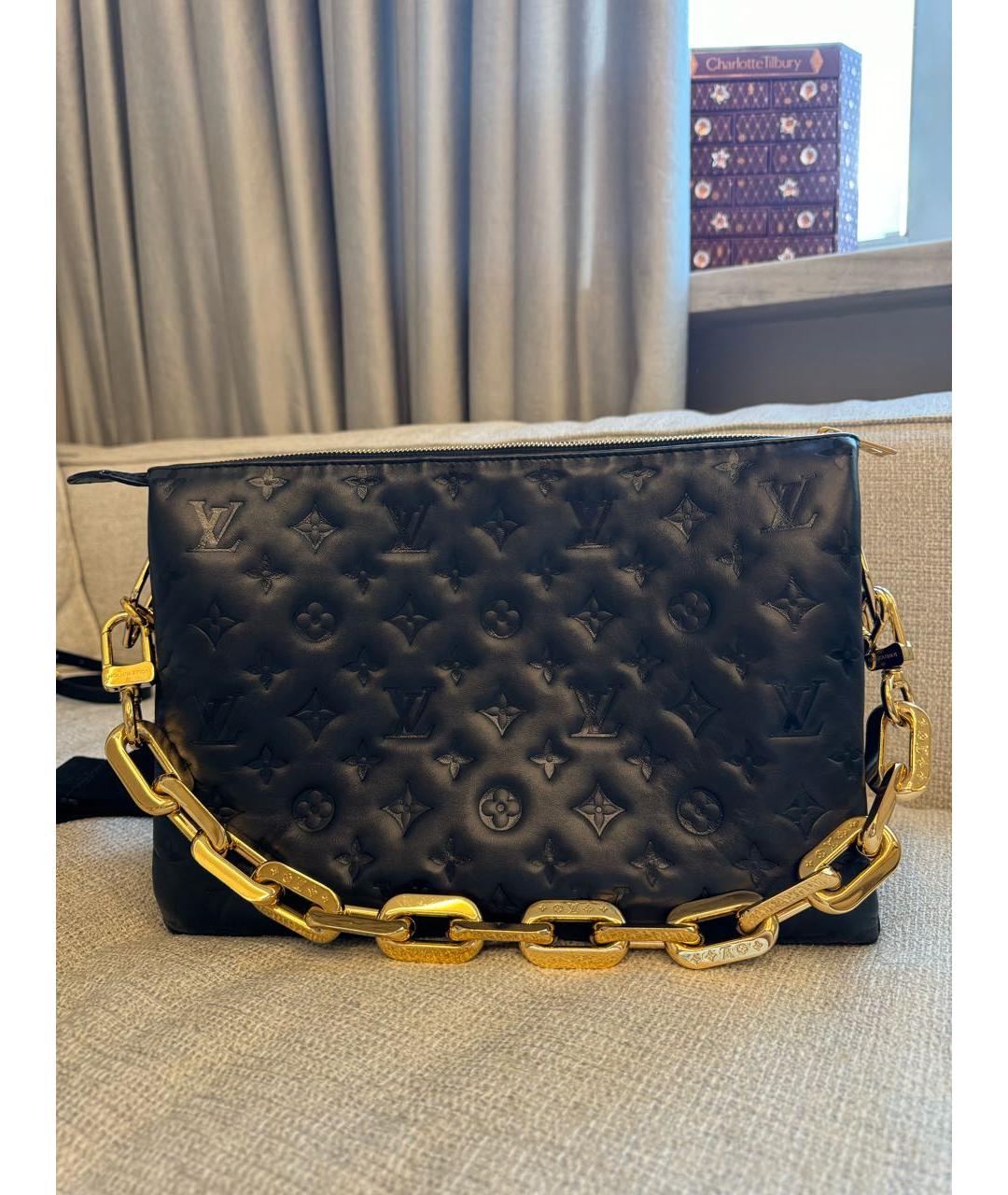 LOUIS VUITTON PRE-OWNED Черная кожаная сумка через плечо, фото 8