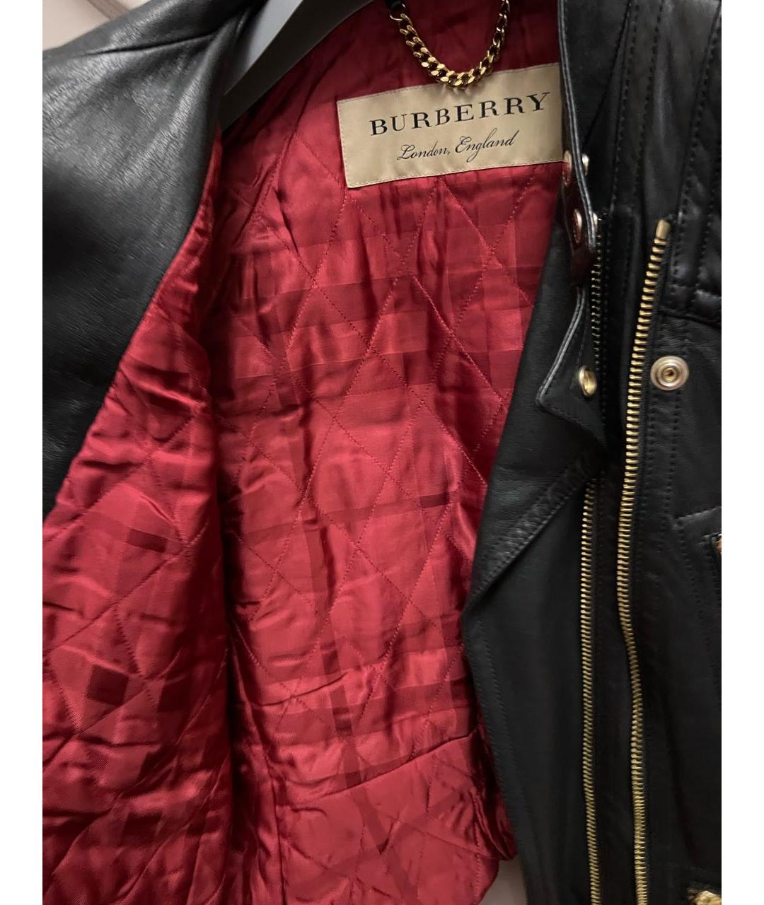 BURBERRY Черная кожаная куртка, фото 3