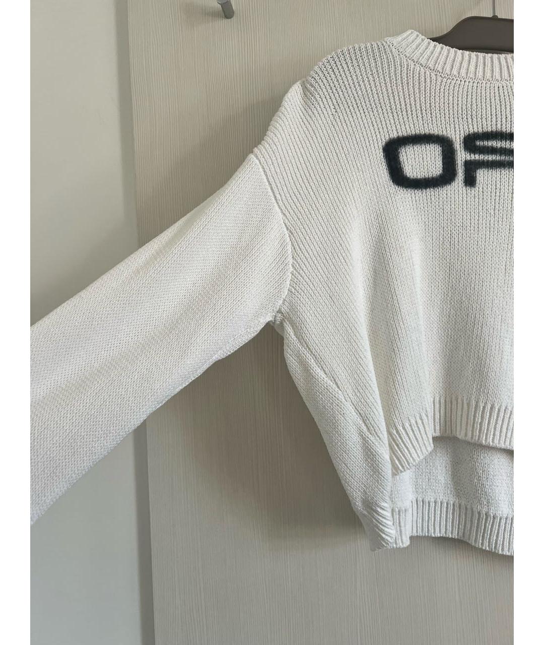 OFF-WHITE Белый хлопковый джемпер / свитер, фото 8