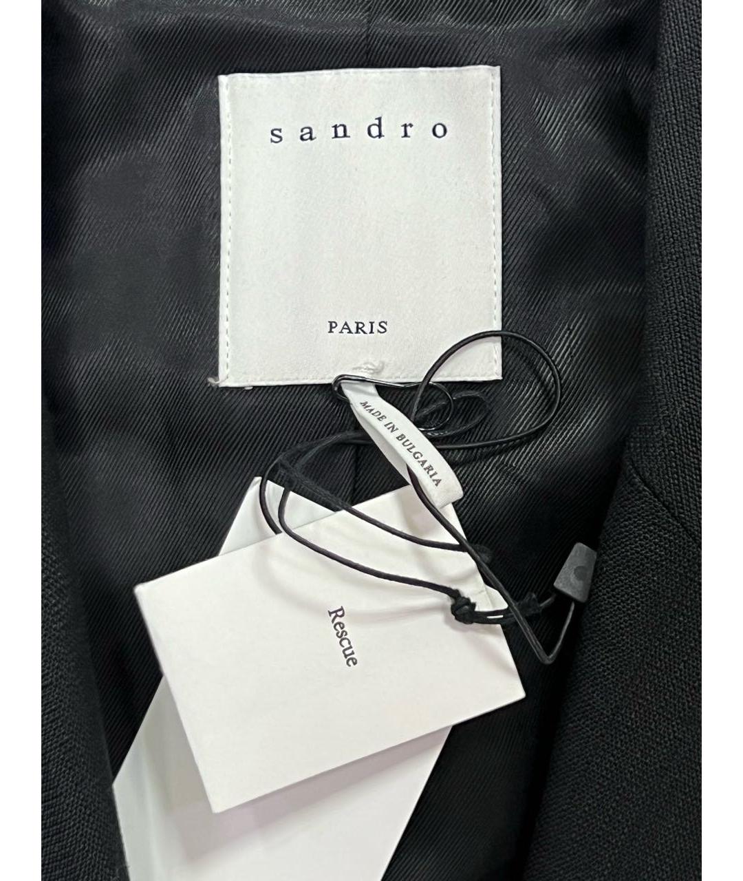 SANDRO Черный вискозный жакет/пиджак, фото 2