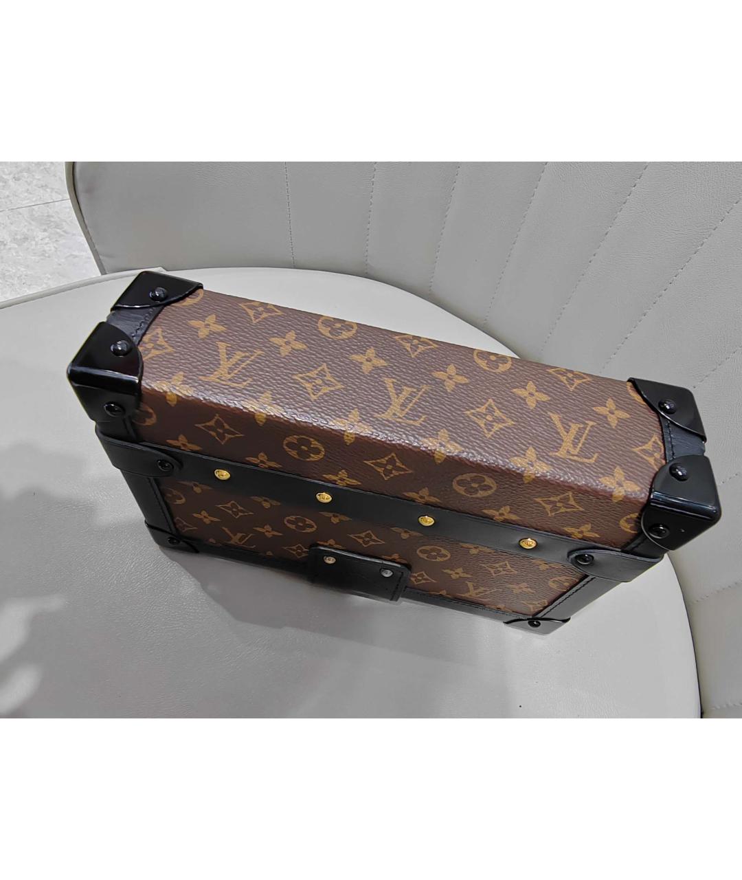 LOUIS VUITTON Коричневая деним сумка с короткими ручками, фото 5