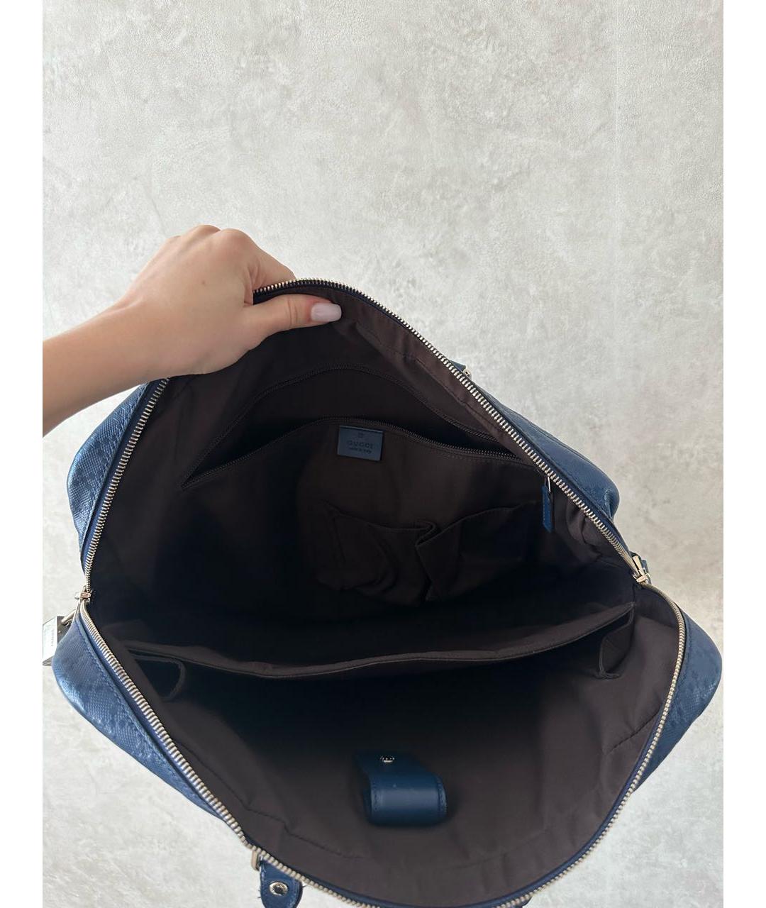 GUCCI Темно-синий портфель, фото 5