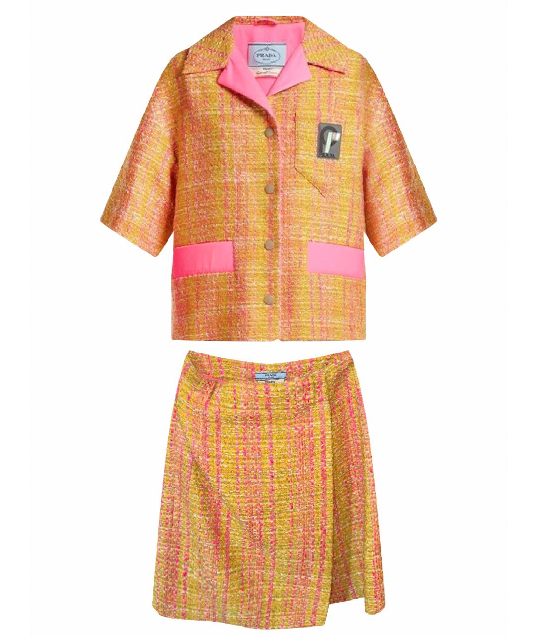 PRADA Оранжевый полиэстеровый костюм с юбками, фото 1