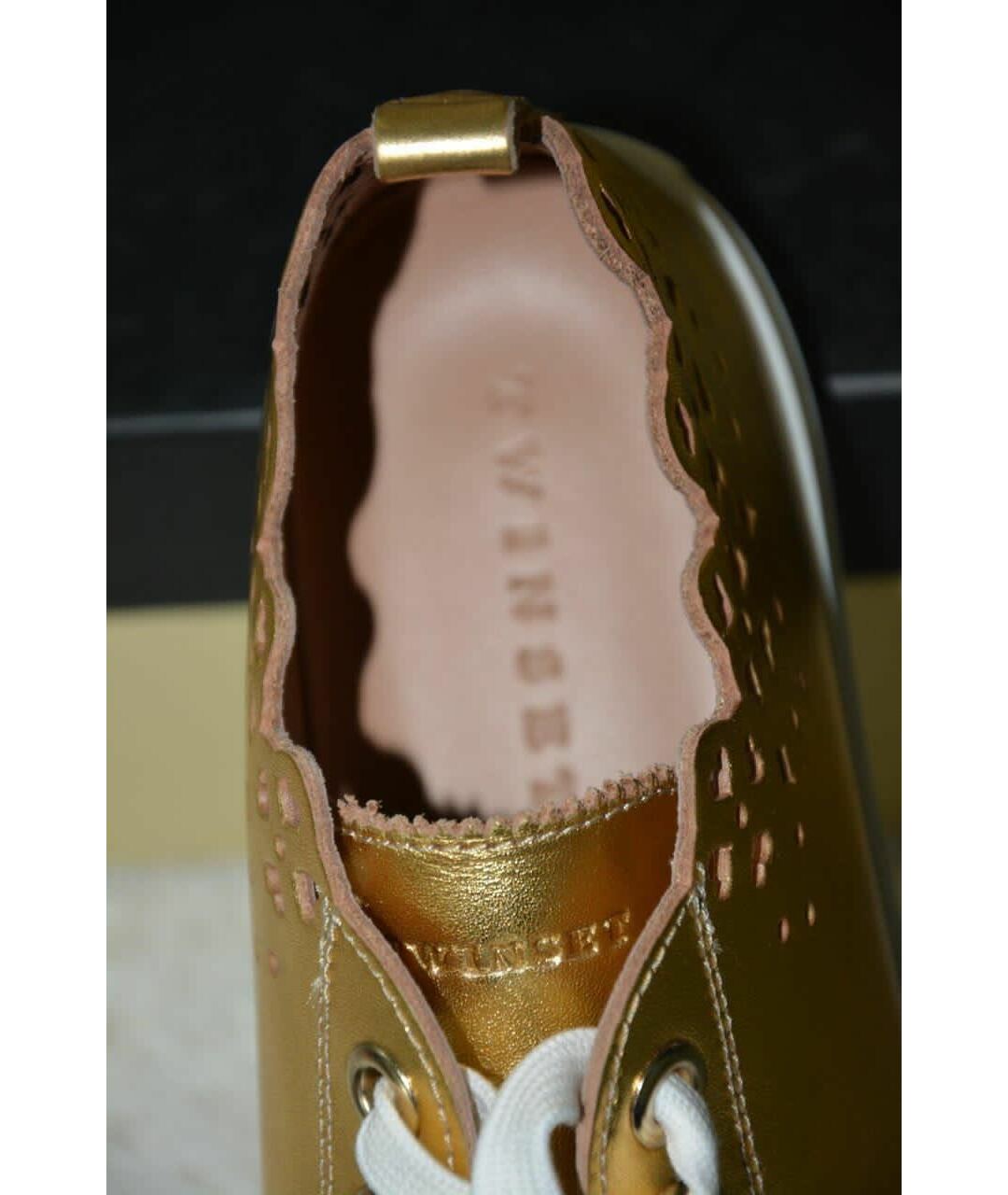 TWIN-SET Золотые кожаные кроссовки, фото 7