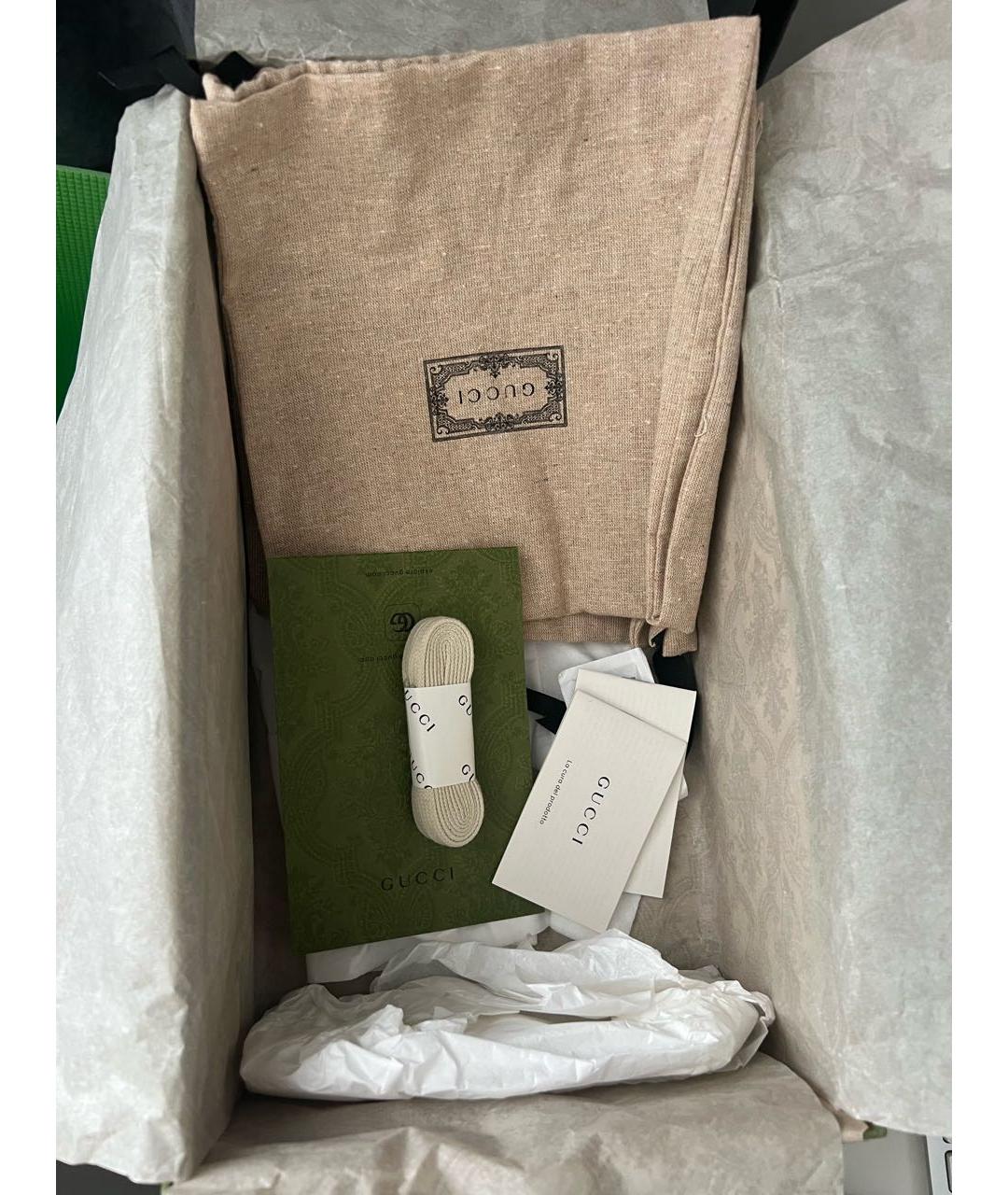 GUCCI Бежевые текстильные низкие кроссовки / кеды, фото 6