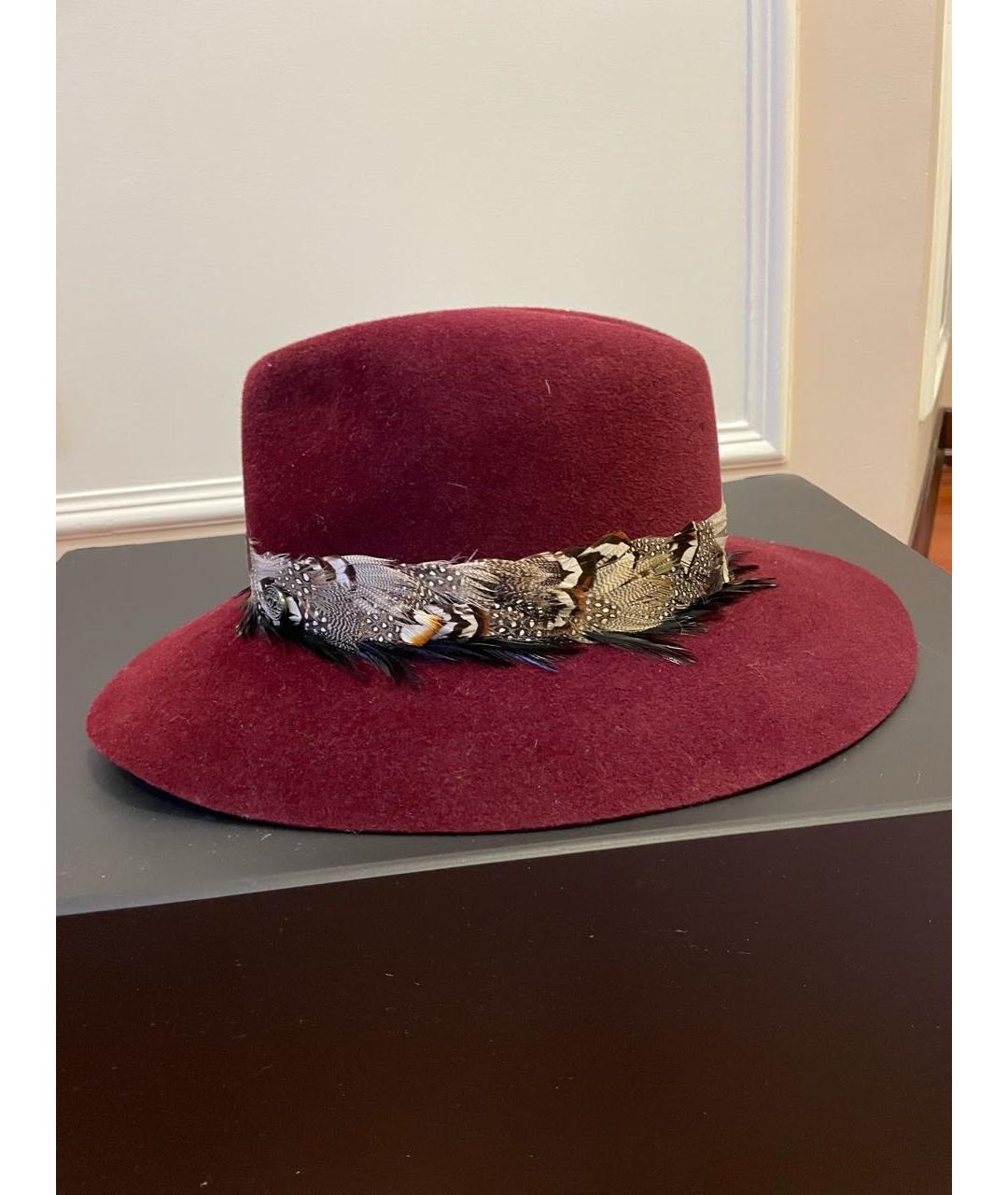 CHANEL Бордовая шерстяная шляпа, фото 2