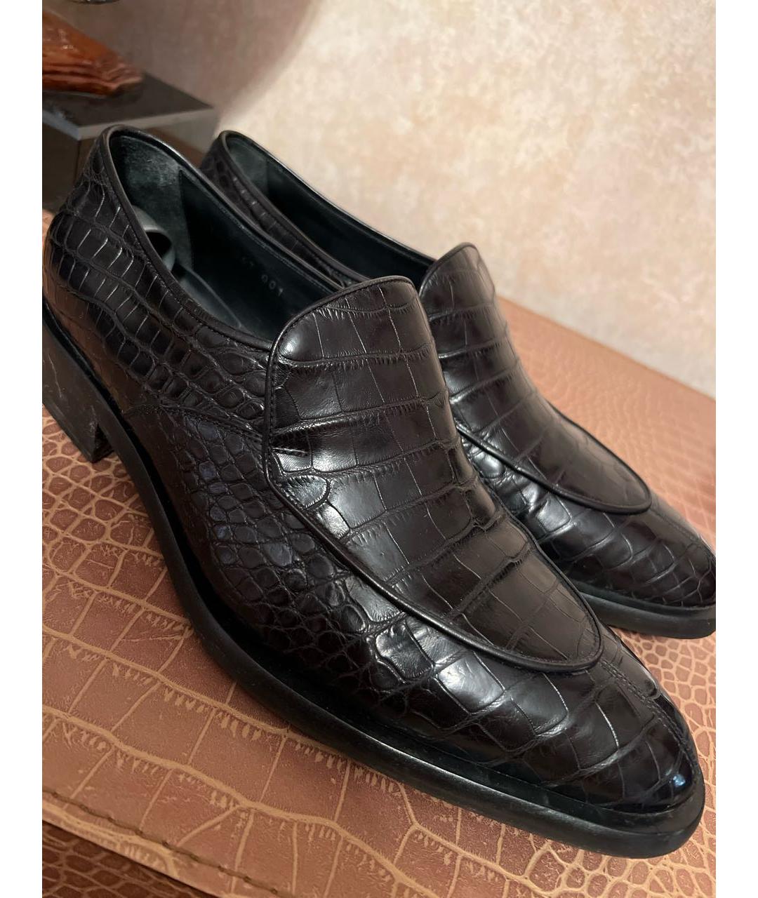 GIORGIO ARMANI Черные туфли из экзотической кожи, фото 4