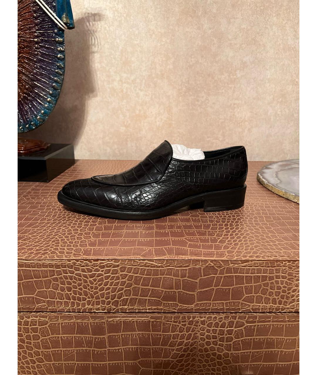 GIORGIO ARMANI Черные туфли из экзотической кожи, фото 6