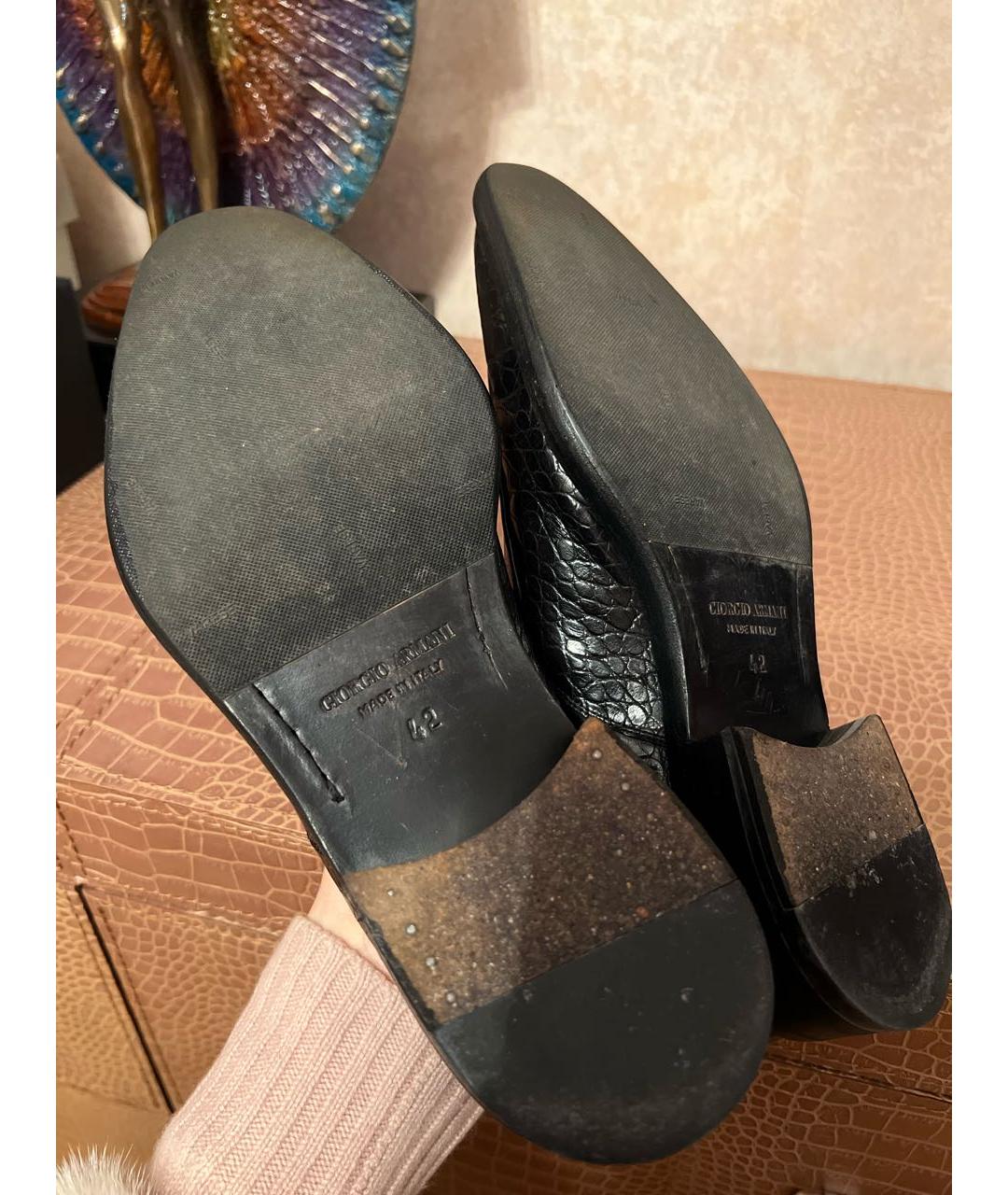 GIORGIO ARMANI Черные туфли из экзотической кожи, фото 5