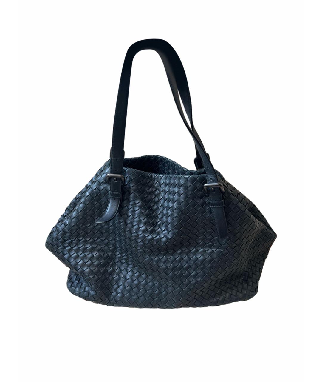 BOTTEGA VENETA Черная кожаная сумка тоут, фото 1