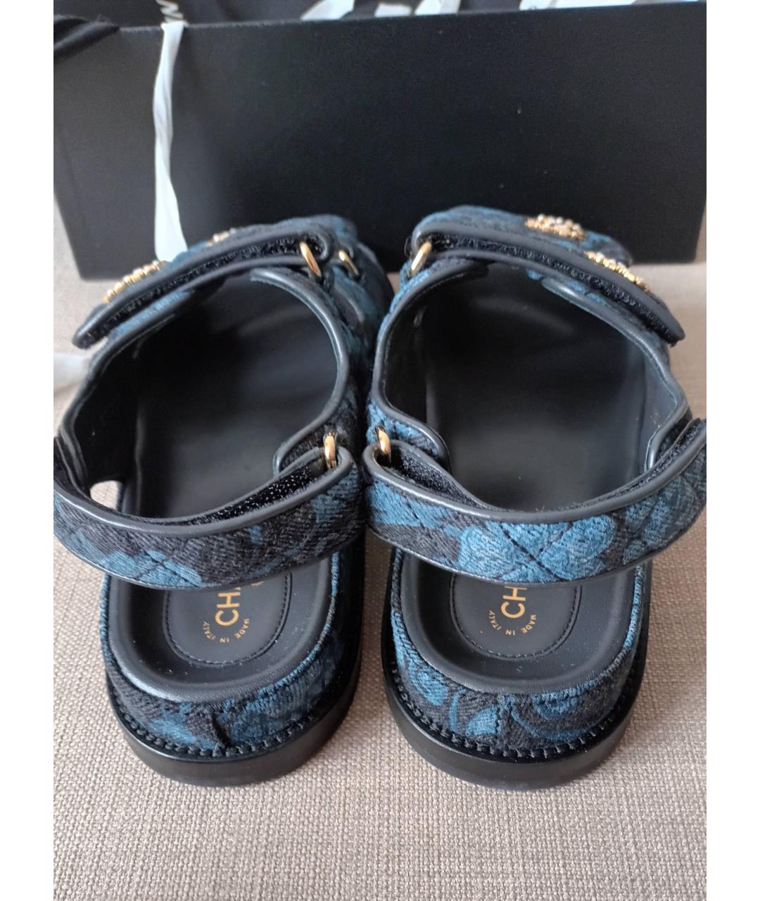 CHANEL PRE-OWNED Синие сандалии, фото 5