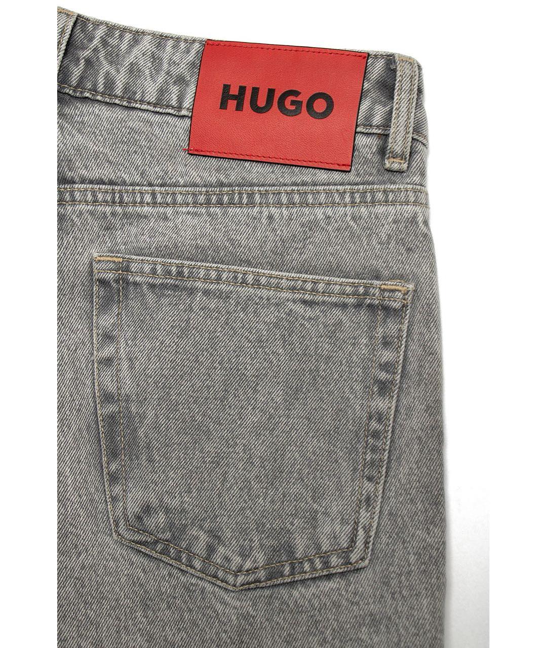 HUGO BOSS Серые хлопковые прямые джинсы, фото 4