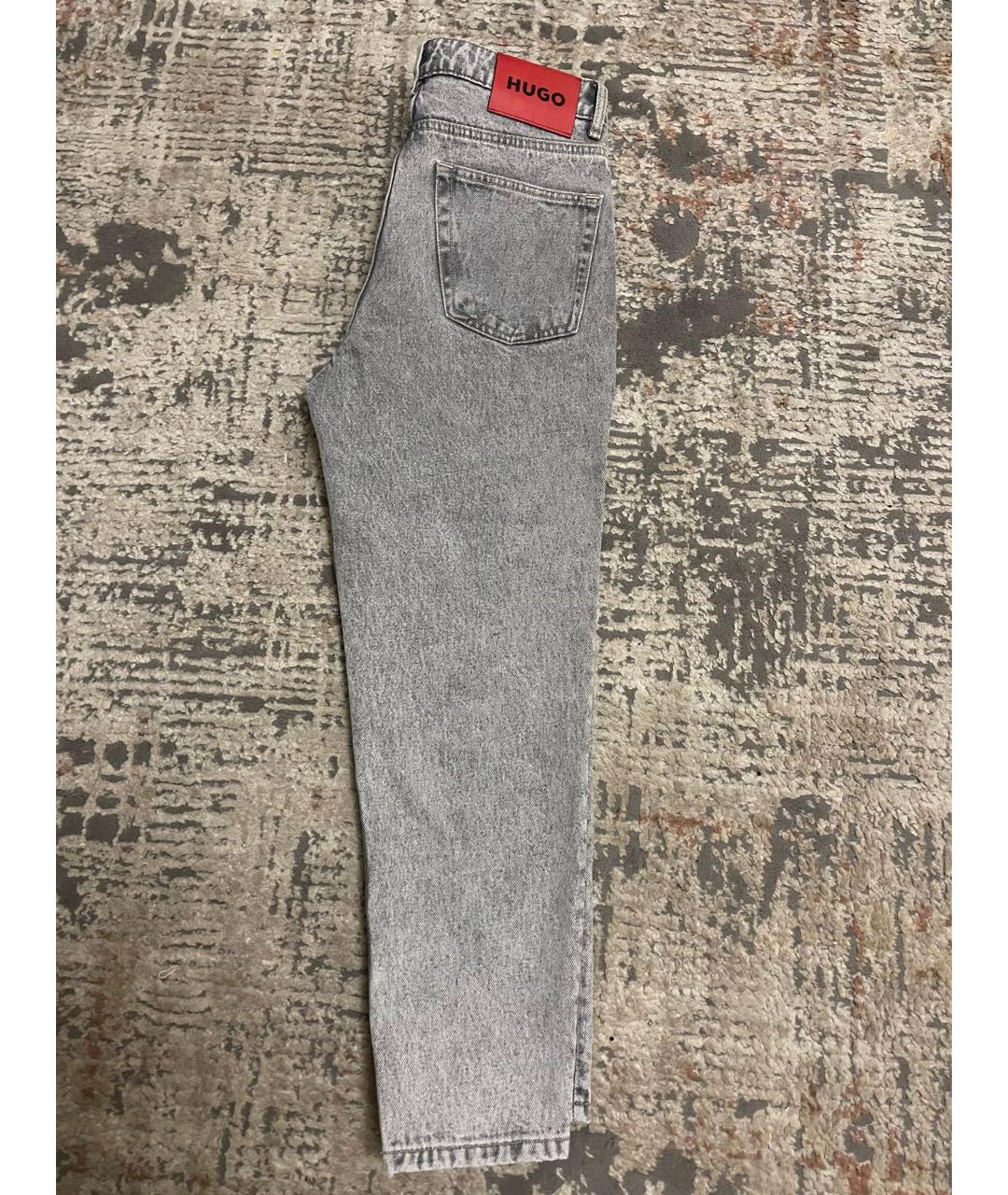 HUGO BOSS Серые хлопковые прямые джинсы, фото 2
