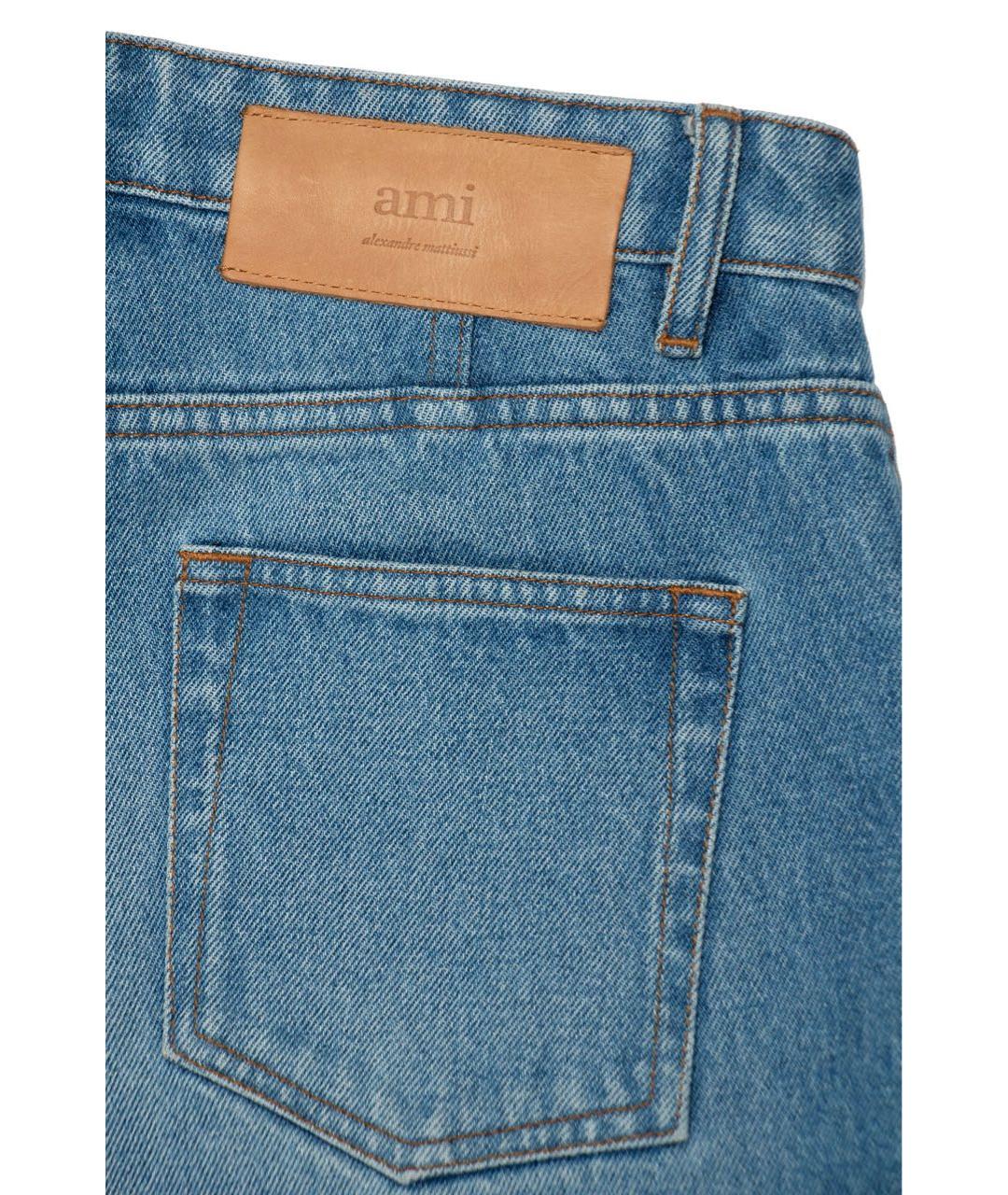 AMI Голубые хлопковые прямые джинсы, фото 2