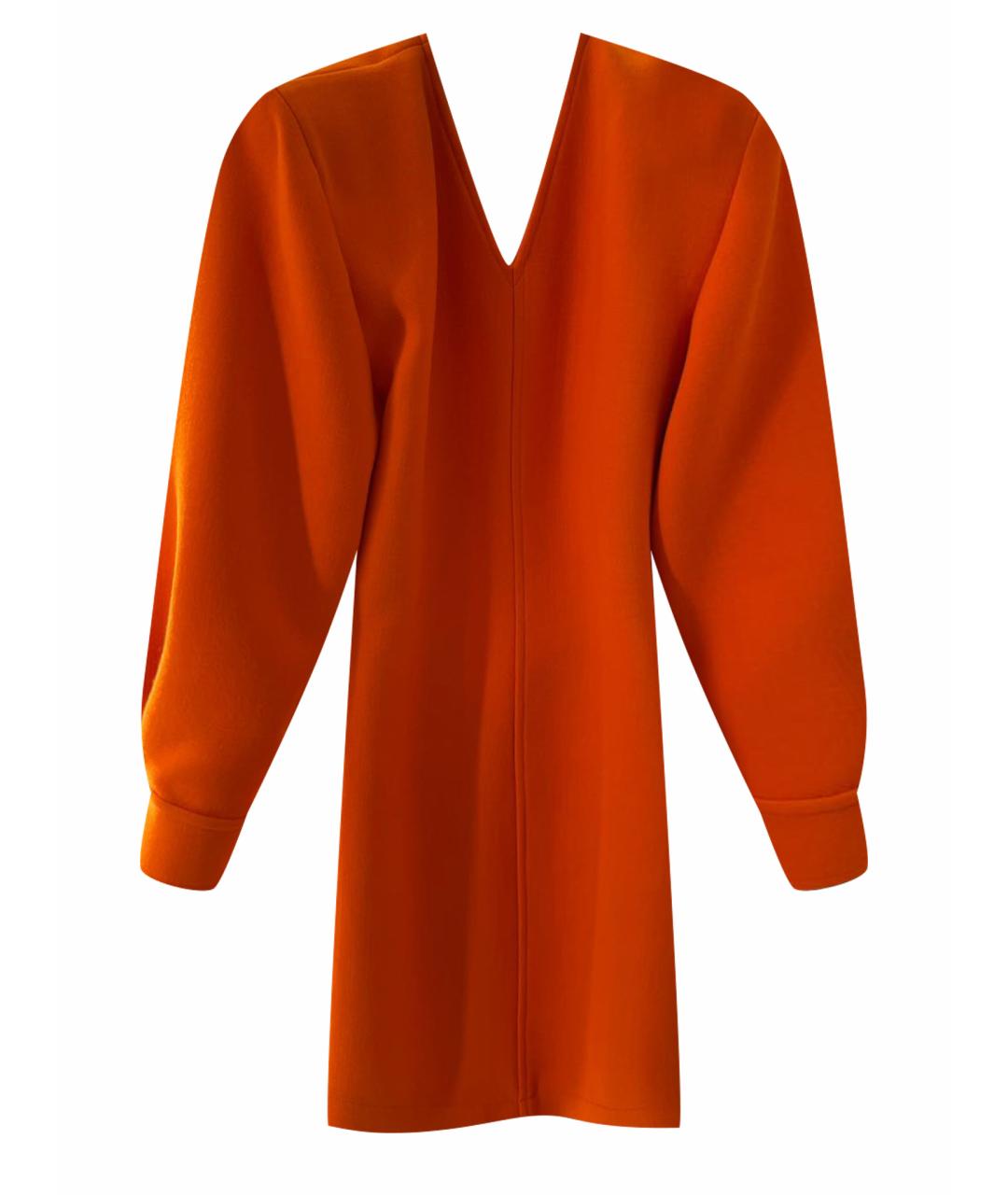 SAINT LAURENT Оранжевое шерстяное коктейльное платье, фото 1