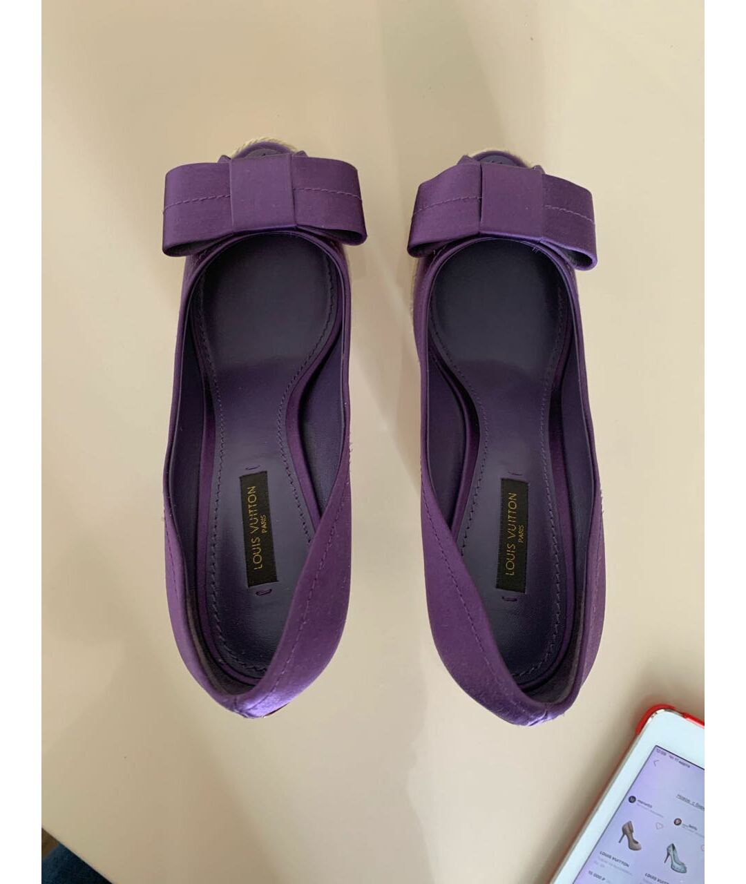 LOUIS VUITTON PRE-OWNED Фиолетовые текстильные туфли, фото 3