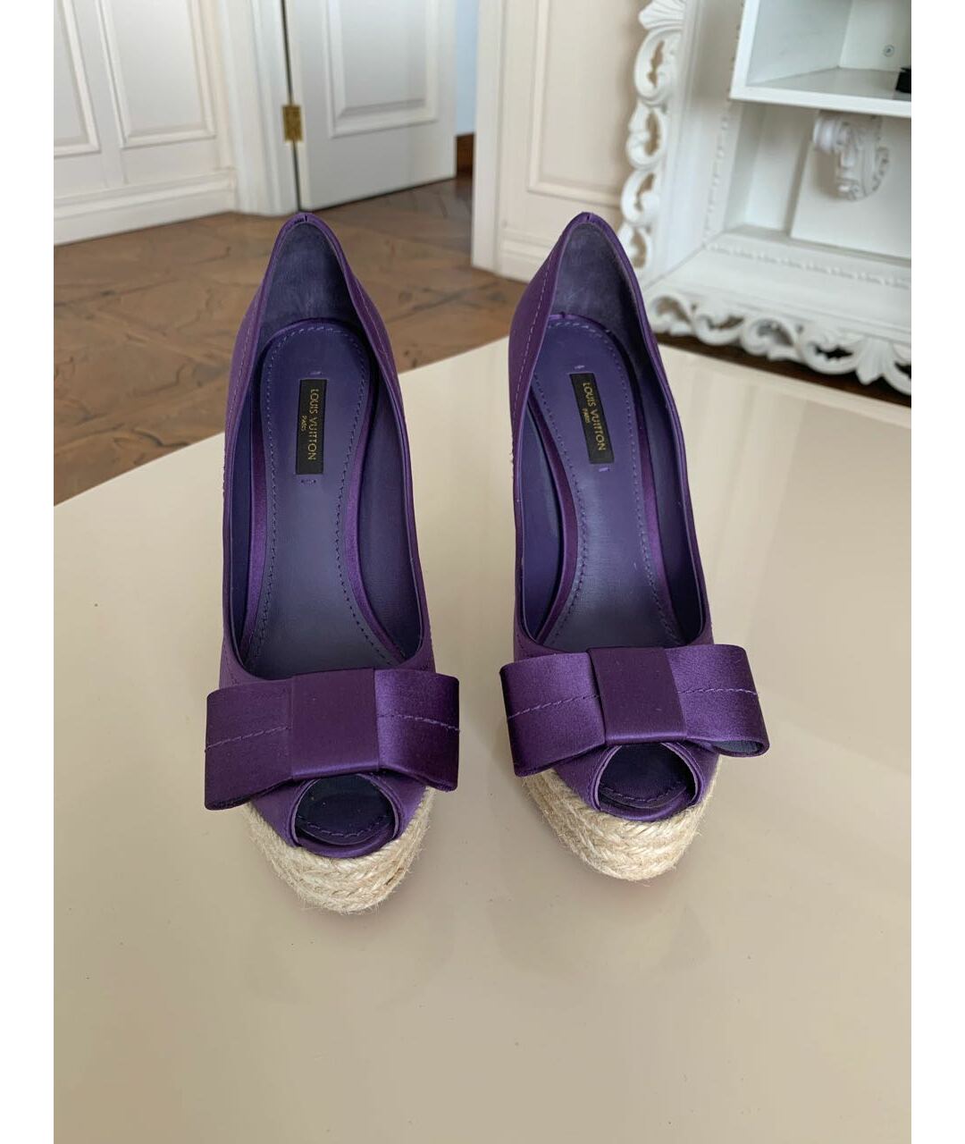 LOUIS VUITTON PRE-OWNED Фиолетовые текстильные туфли, фото 2