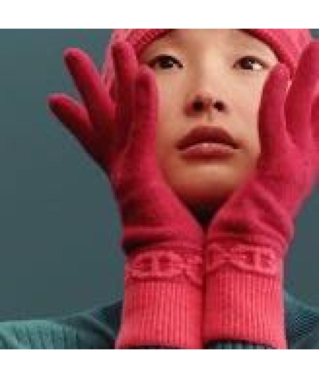 HERMES Розовые шерстяные перчатки, фото 5