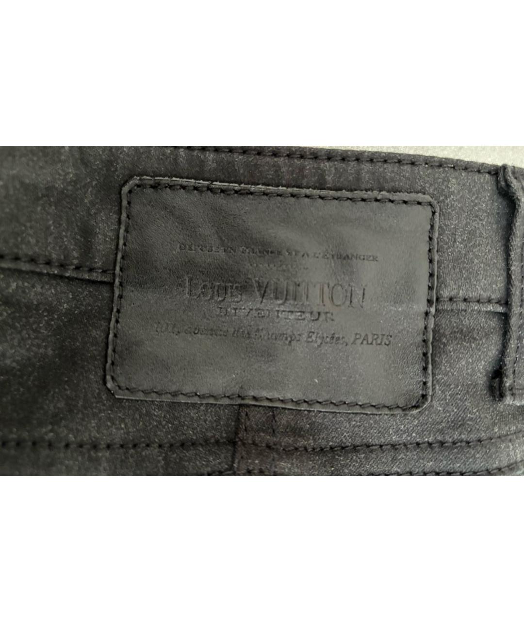 LOUIS VUITTON Черные хлопко-эластановые джинсы слим, фото 4
