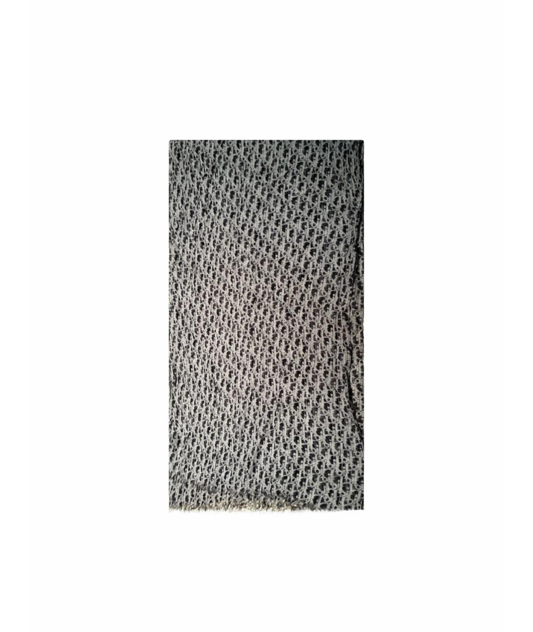 CHRISTIAN DIOR PRE-OWNED Серый шерстяной шарф, фото 1