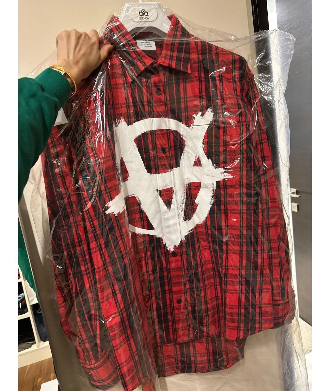 VETEMENTS Красная хлопковая рубашка, фото 2