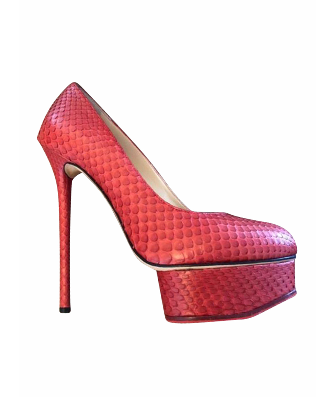 CHARLOTTE OLYMPIA Красные туфли из экзотической кожи, фото 1